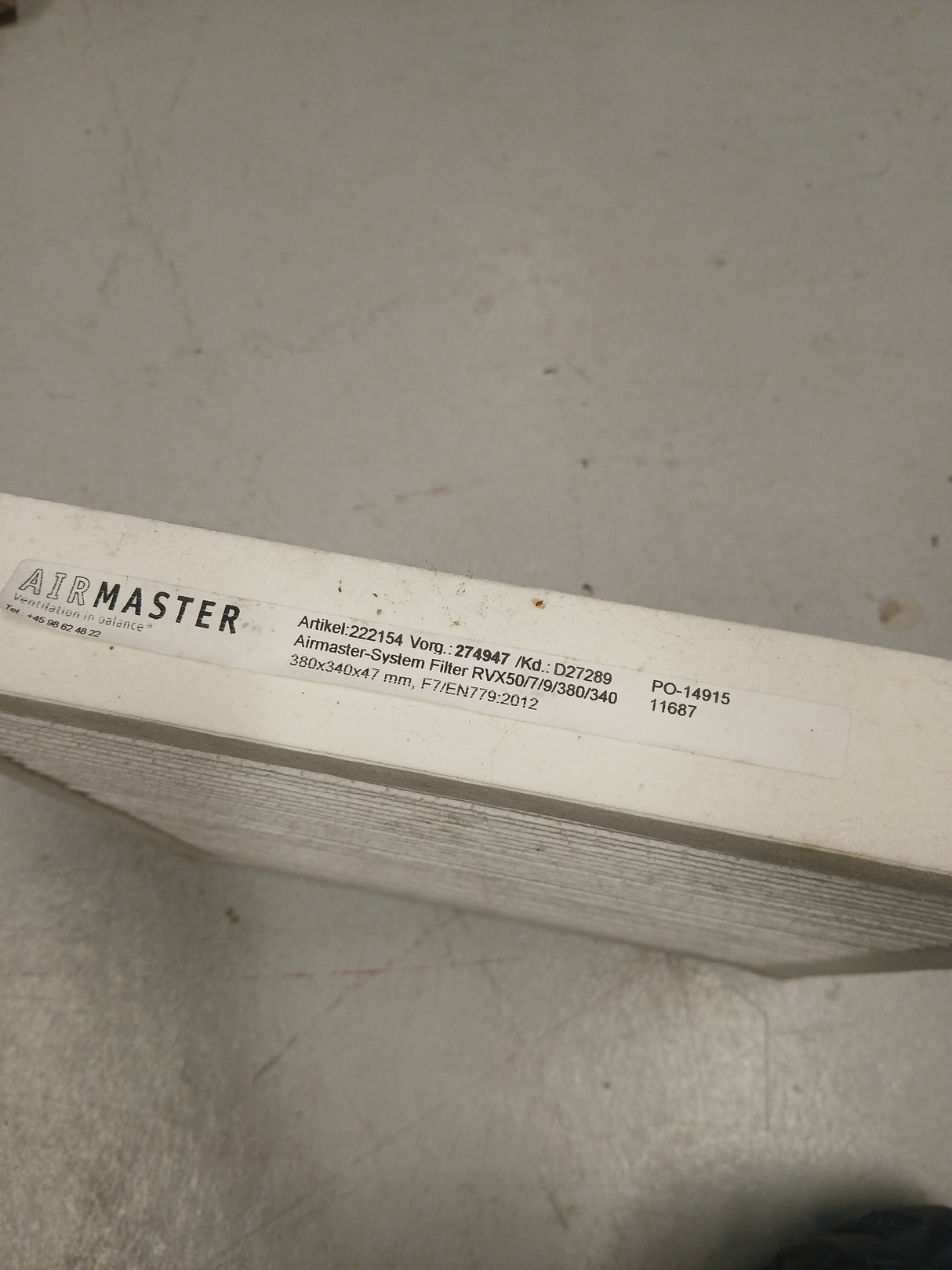 Airmaster RVX50 222154 ventilasjonsfilter