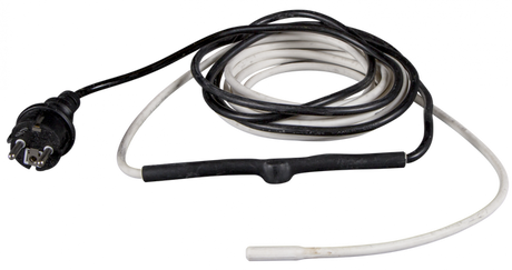 Varmesett for utendørsenhet Dreneringssettet består av: - Isolert kondensatvannslange tilpasset settets lengde. - Multi-adapter, 4-delt - Slangeklips, 1 stk., dobbellåsning - En varmekabel, strøm 15 w/m, termostatkontrollert, montert mellom kald og varm k